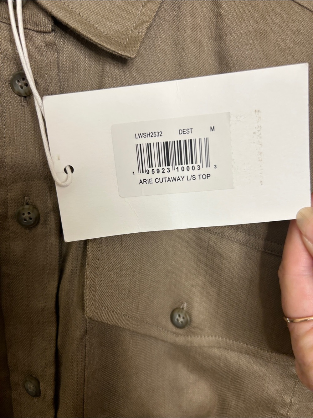 Frame Arie Cutaway Linen-Blend Button-Up Shirt - Picture 3 of 4